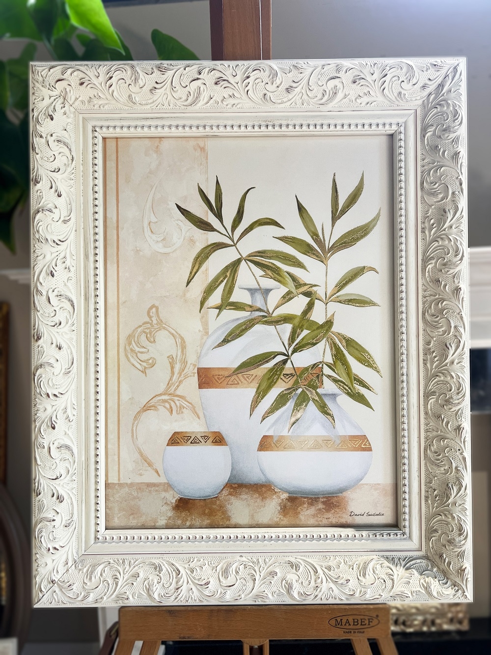 Wooden frame with poster „Pots”